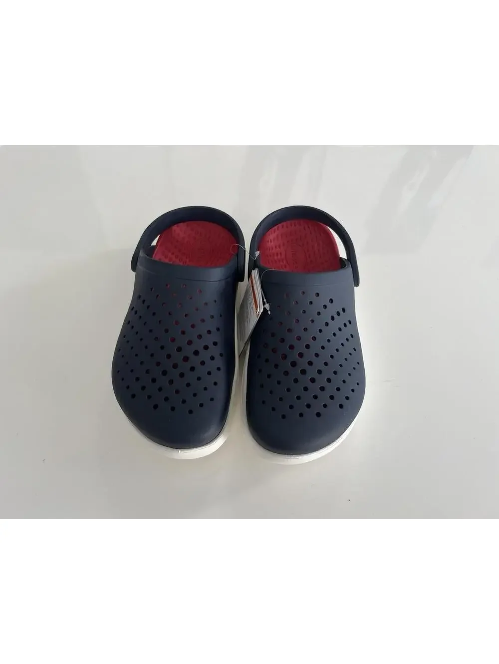 Crocs Inmotion Clogs Men's 8 Womens 10 Navy Blue White Red